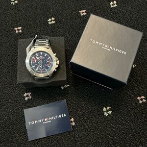 Tommy Hilfiger Black and Silver Chronograph Watch
